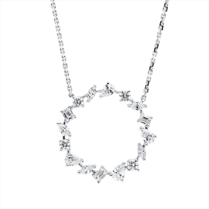 Collier 14 kt WG, mit ZÖ 40 cm + 43 cm