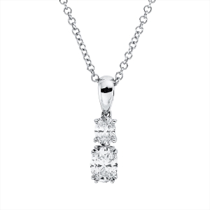 Collier 14 kt WG, mit ZÖ 40 cm + 43 cm