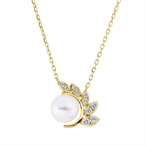 Collier  18kt Gelbgold mit ZÖ 40 cm mit 0,12ct Diamanten