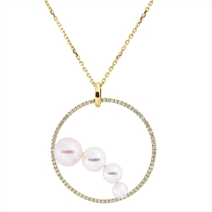 Collier  18kt Gelbgold mit ZÖ 40 cm mit 0,29ct Diamanten