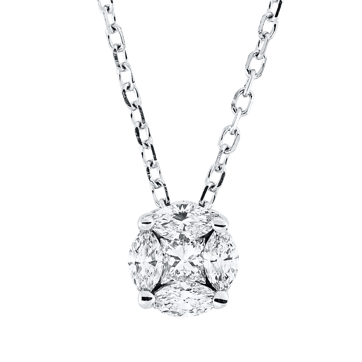 Collier 18 kt WG, mit ZÖ 40 cm