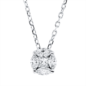 Collier 18 kt WG, mit ZÖ 40 cm