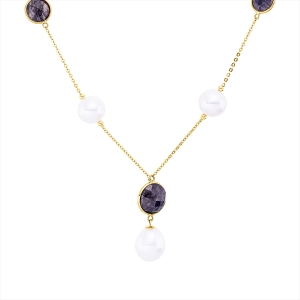 Collier  18kt Gelbgold mit Farbstein