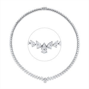Collier 18 kt WG+P950, GIAx3