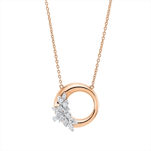 Collier 18 kt RG+WG, mit ZÖ 40,6 cm