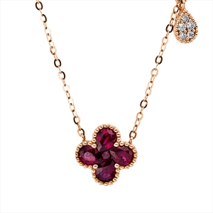 Collier 18 kt RG+GG, mit ZÖ 40 cm + 42.5 cm