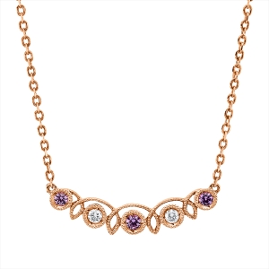Collier 18 kt RG, mit ZÖ 42+43+44cm