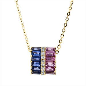 Collier 18 kt GG, mit ZÖ 42+43,5cm