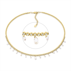 Collier 18 kt GG, mit ZÖ 34,5 cm