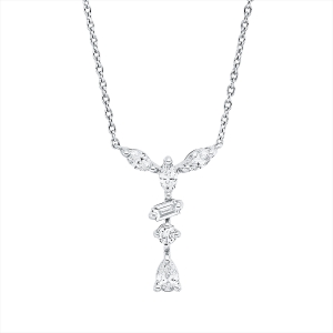 Collier 18 kt WG, mit ZÖ 39 cm