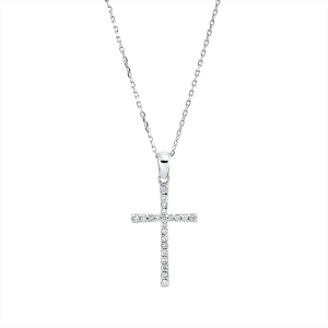 Collier 18 kt WG Kreuz