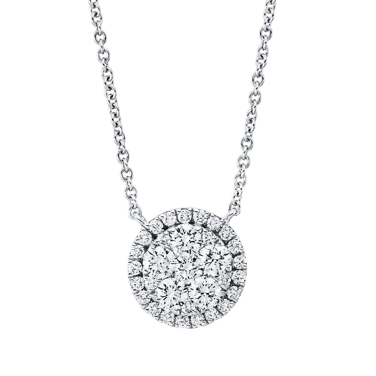 Collier 18 kt WG, mit ZÖ 40,6 cm