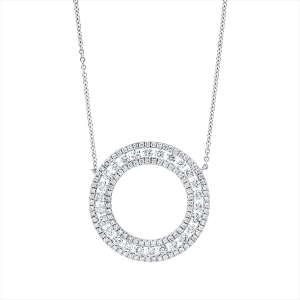 Collier  18kt Weißgold mit ZÖ 40 cm + 43 cm Kreis mit 1,77ct Diamanten