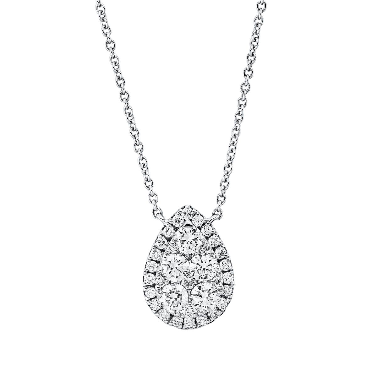 Collier 18 kt WG, mit ZÖ 40 cm