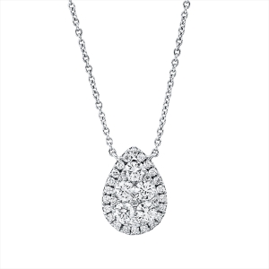 Collier 18 kt WG, mit ZÖ 40 cm