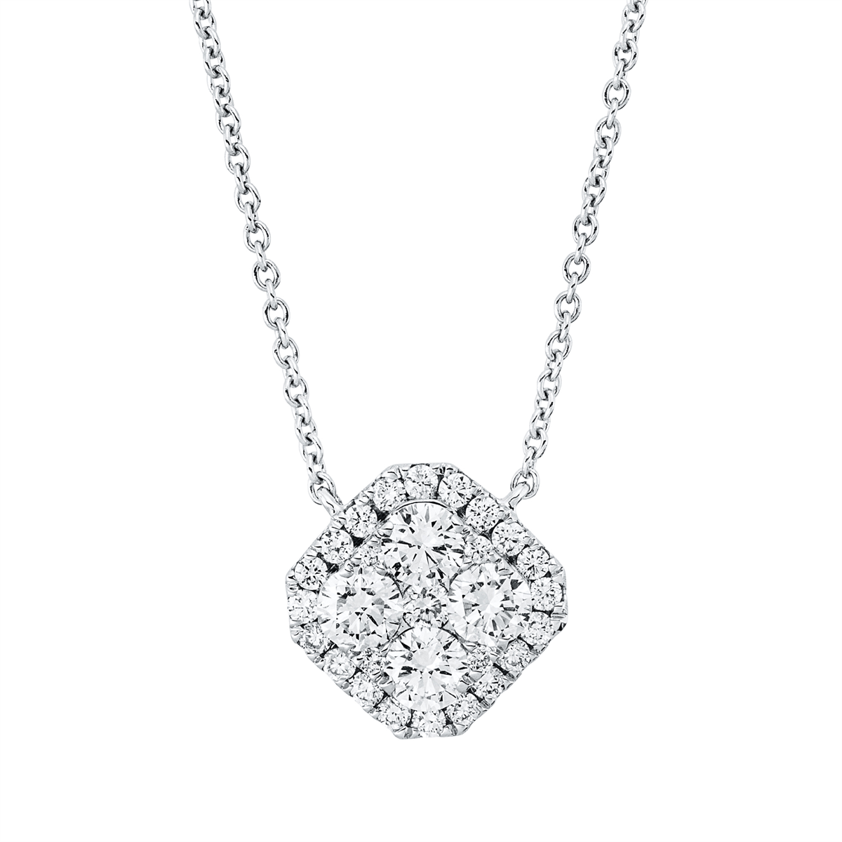 Collier 18 kt WG, mit ZÖ 40,6 cm