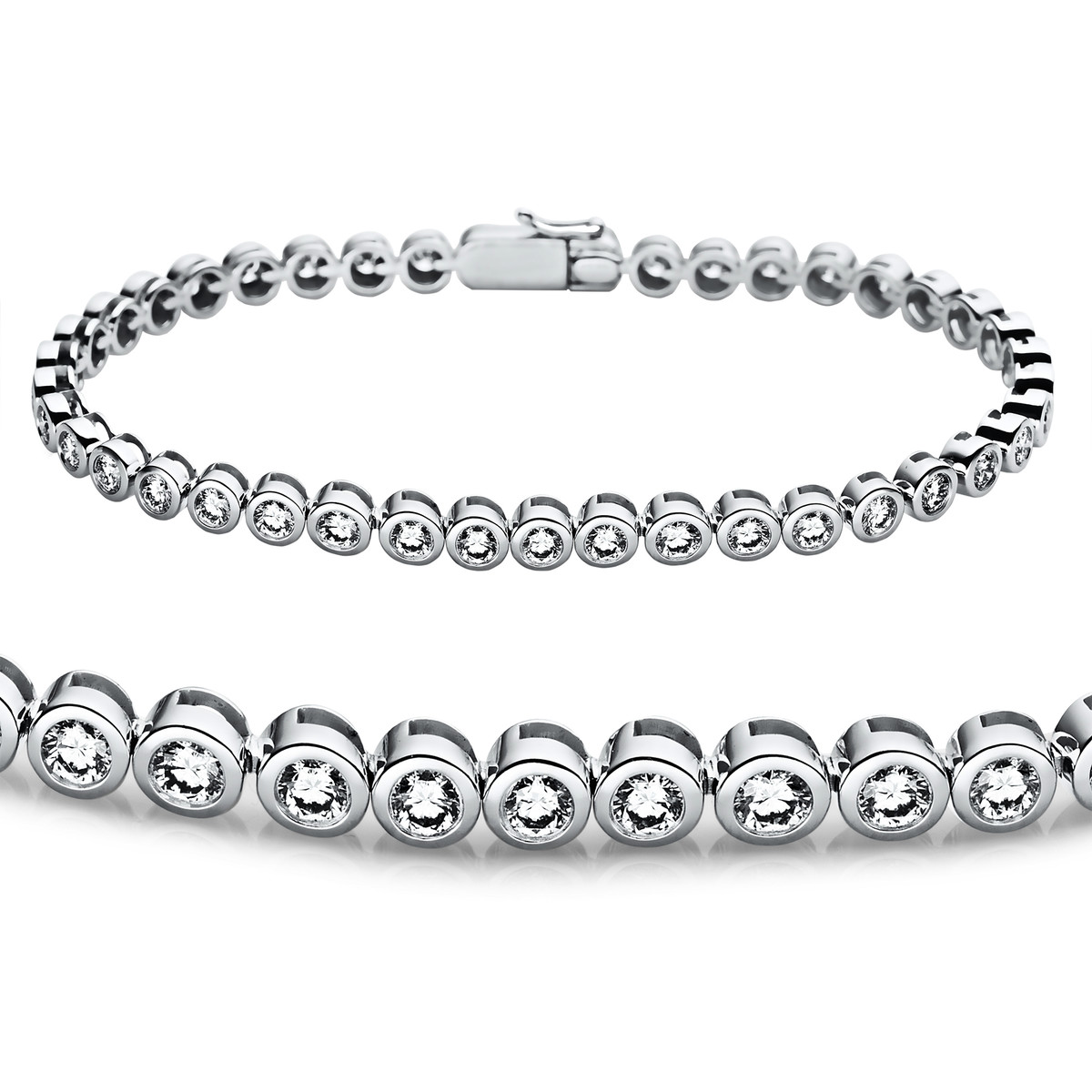 Tennisarmband Zarge 18kt Weißgold mit 3,86ct Diamanten