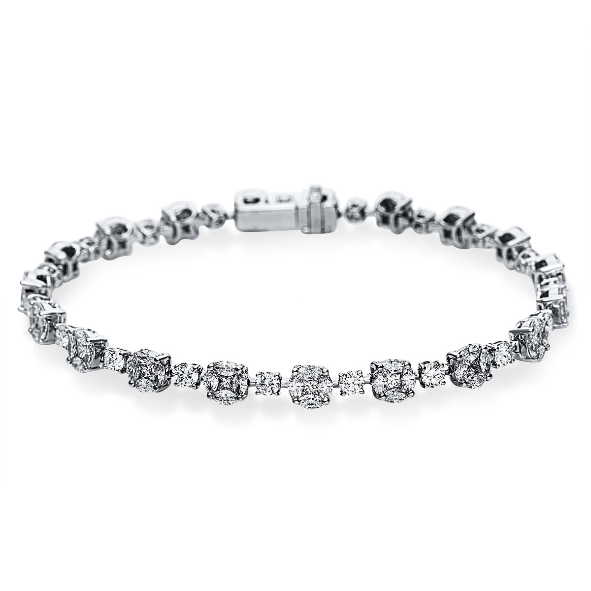 Tennisarmband  18kt Weißgold mit 5,09ct Diamanten