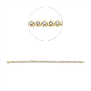 Tennisarmband Zarge 18kt Gelbgold / Weißgold with American Lock mit 2,50ct Diamanten