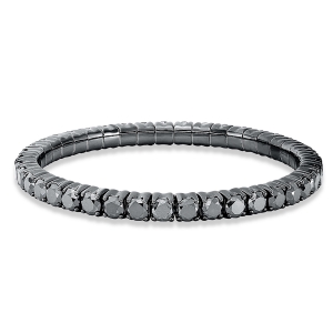 Armband 4er-Krappe 18 kt WG, Flex-Band, variabel, schw. rho