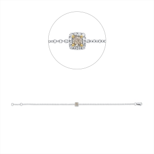 Armband 18 kt WG+GG, mit ZÖ 16,5 cm