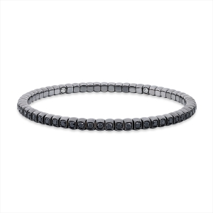 Armband Zarge 18 kt WG, Flex-Band, variabel, schw. rho