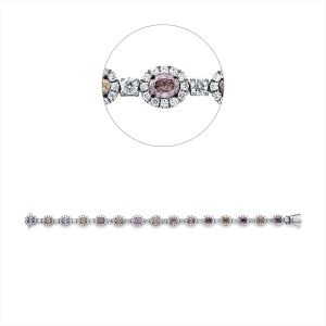 Armband 18 kt WG, Fassung schwarz rhodiniert