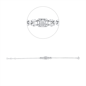 Armband 18 kt WG, mit ZÖ 15,5 cm + 16,5 cm