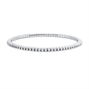 Armband 4er-Krappe 18 kt WG, Flex-Band, variabel, rhodinier