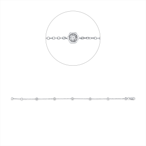 Armband 18 kt GG, Fassung schwarz rhodiniert