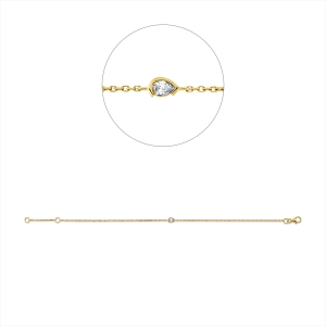 Armband 18 kt GG, mit ZÖ 16 cm