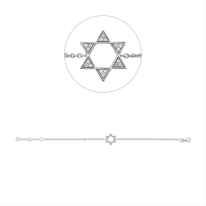 Armband 18 kt WG, mit ZÖ 15,2 cm + 16,5cm