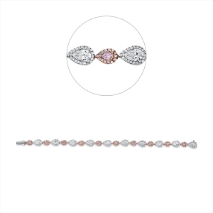 Armband 18 kt WG+RG, 10 GIA's