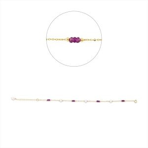 Armband  18kt Gelbgold mit Farbstein