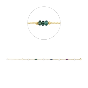 Armband  18kt Gelbgold mit Farbstein
