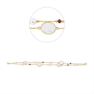 Armband  18kt Gelbgold mit Farbstein
