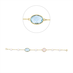 Armband  18kt Gelbgold mit Farbstein