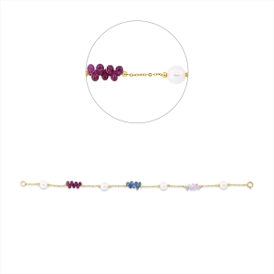 Armband  18kt Gelbgold mit Farbstein