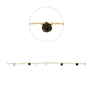 Armband  18kt Gelbgold mit Farbstein