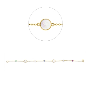 Armband  18kt Gelbgold mit Farbstein