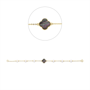 Armband  18kt Gelbgold mit Farbstein
