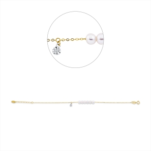 Armband  18kt Gelbgold / Weißgold mit ZÖ 16 cm mit 0,01ct Diamanten