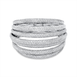Pavé Armreif  18kt Weißgold mit 29,48ct Diamanten