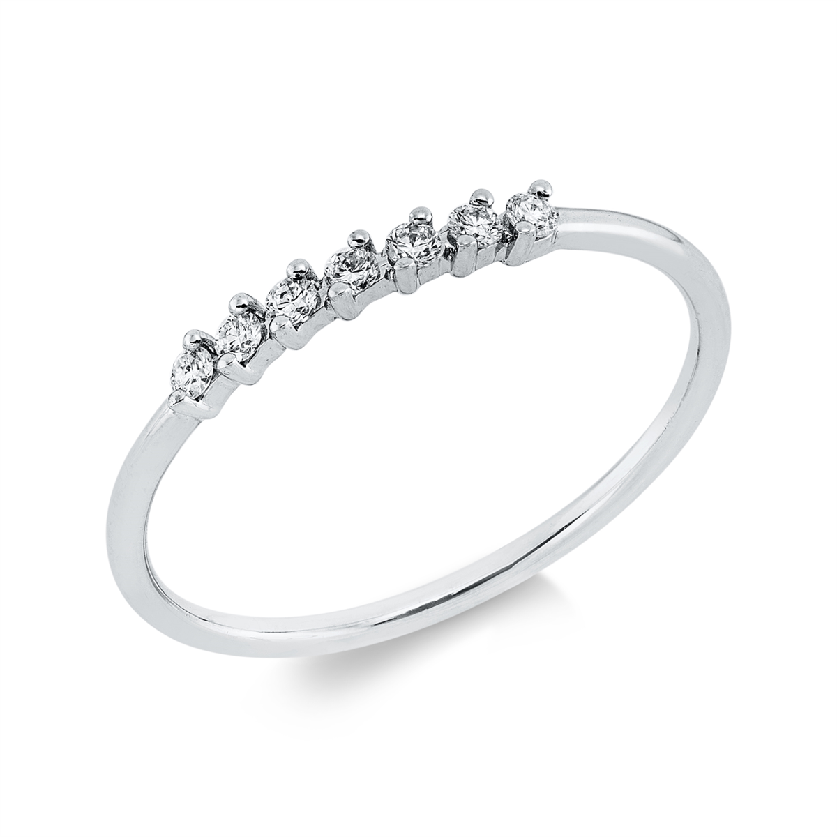 Memoire halb Ring  18kt Weißgold mit 0,10ct Diamanten