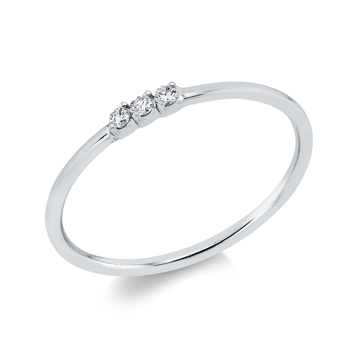 Memoire halb Ring  18kt Weißgold mit 0,04ct Diamanten