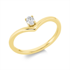 Solitaire Ring  18kt Gelbgold mit 0,13ct Diamanten