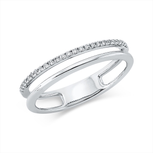 Ring 18 kt GG, Fassung rhodiniert