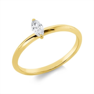 Solitaire Ring 2er-Krappe 18kt Gelbgold mit 0,19ct Diamanten