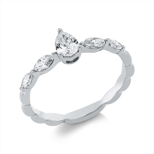 Solitaire Ring  18kt Weißgold mit 0,54ct Diamanten
