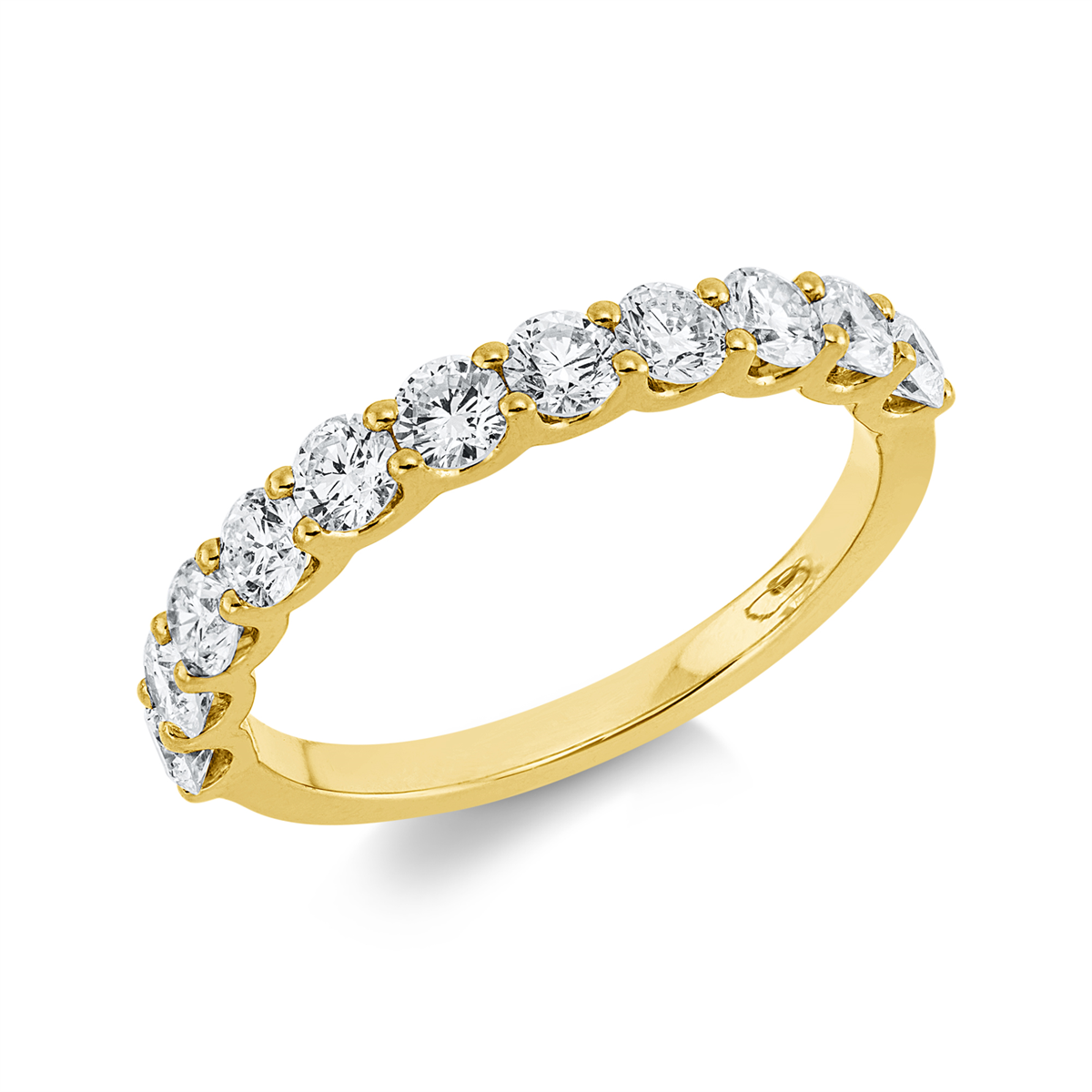 Memoire halb Ring  18kt Gelbgold mit 1,04ct Diamanten